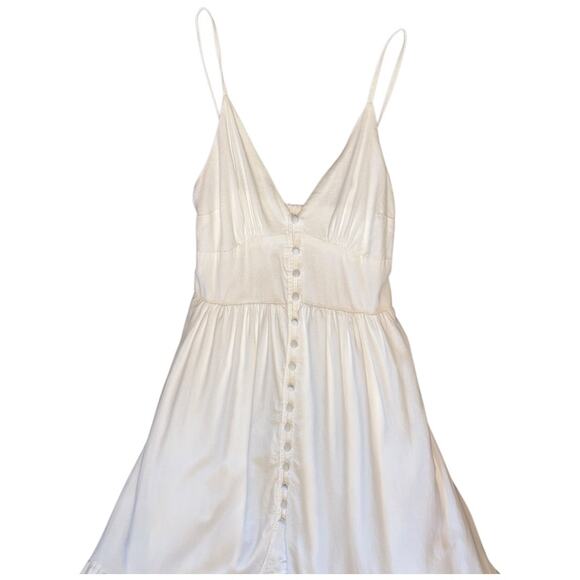 New Abercrombie & Fitch Fully Lined Pure White Tiered Midi Sundress XXS - Picture 3 of 11